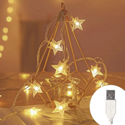 KIKIELF LED Star Fairy Lights Outdoor Garden Warm White by zapcart