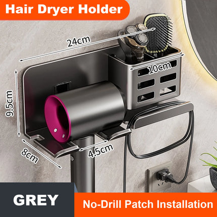 Hair Dryer Holder Wall Dryer Cradle Straightener Stand Hairdryer Organizer Box Toilet Blower Holder Shelf Bathroom Accessories by zapcart