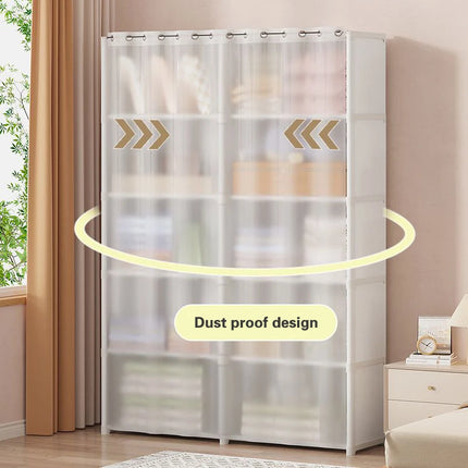 Dustproof Simple Wardrobe Home Bedroom Dormitory Plastic Multi-Layer Clothing Quilt Toys Books Debris Storage Cabinet by zapcart