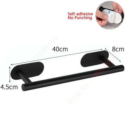Wall Mount Toilet Towel Paper Holder Adhesive Black Silver Kitchen Roll Paper Stand Hanging Napkin Rack Bathroom Accessories WC by zapcart