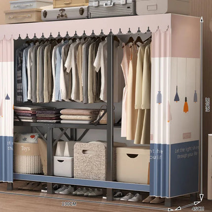 Personal Simple Folding Wardrobe for Small Apartments Rent House Bedroom Clothing Foldable Storage Rack Compact Organizer by zapcart