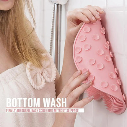 Foot Wash Brush Rub Back with Sucker Brush Bathroom Tool Foot Massage Pad Shower Massage Mat Exfoliating Bath Pad Bath Sponge by zapcart