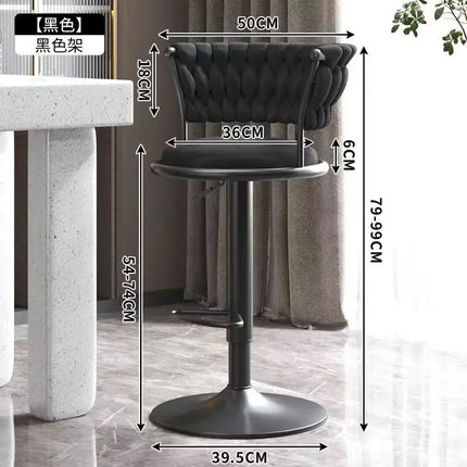 Bar Chair Nordic Tall Counter Furniture Gold Velvet Back Luxury Kitchen Leather Modern High Stool Bar Chairs كراسي بار Stool by zapcart