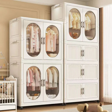 Children's Wardrobe Storage Cabinet Household Baby Clothing Cabinet Hangable Organizer for Baby Clothes by zapcart
