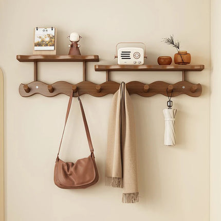 Entrance Hall Coat Rack Wall Mounted Clothes Scarf Storage Hooks Interior Clothing Bag Keys Organizer Hangers with Storage Rack by zapcart