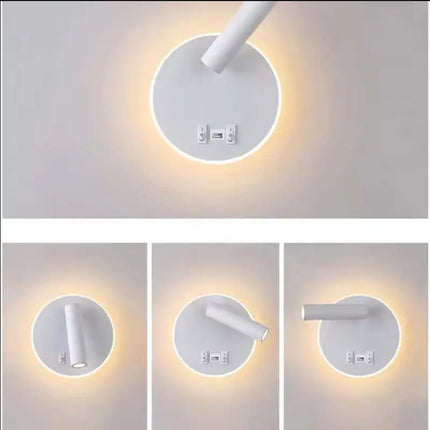 LED Wall Mounted Reading Light with Switch And USB Port Rotatable Bedside Wall Lamp Wall Sconce Spotlight for Bedroom by zapcart