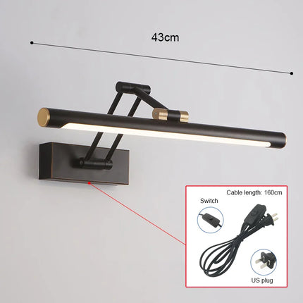 Mirror Light LED Wall Lamp Modern Bathroom Wall Light 43cm 58cm AC85 - 265V Indoor Lighting Bedroom Wall Sconces Light Fixtures by zapcart