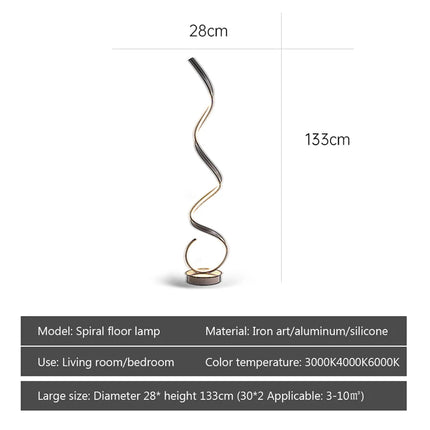 YongYing Lumin Minimalist LED Floor Lamp Spiral Strip Living by zapcart