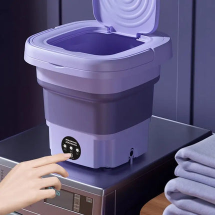 8L Foldable Mini Washing Machine Portable Socks Underwear Panties Retractable Home Washing Machine 3 Models With Spinning Dry by zapcart