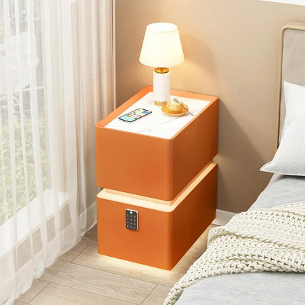 Wireless Charging Smart Bedside Table Modern Solid Wood Drawer Cabinet Floating Narrow Nightstand Minimalist Bedside Storage by zapcart