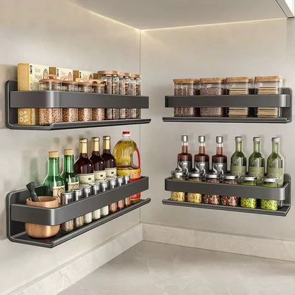 Multifunctional Item Shelf Hooks Metal Wall-Mounted Spice Rack Condiment Storage Organizer Rack Organizer Kitchen Accessories by zapcart