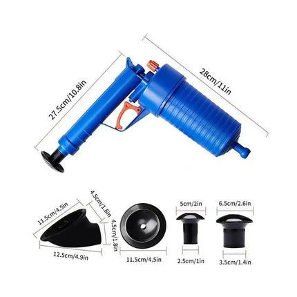 Pipe Plunger Sink Drain Unblocker High Pressure Air Drain Blaster Pneumatic Plungers for Toilet Shower Floor Drain Blockage Tool by zapcart