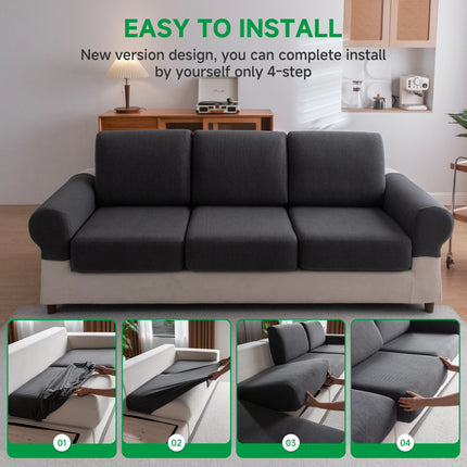 Waterproof Sofa Cover Luxury Adjustable Elastic Couch Cover for Living Room Sofa Seat Cover 1 2 3 4 seater l shaped full set by zapcart