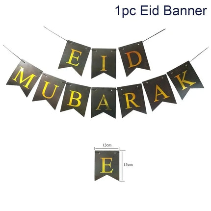 FENGRISECN Eid Mubarak Banner Plates Ramadan Tableware Kit by zapcart