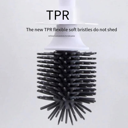 1 piece toilet brush set with no dead corners, long handle toilet brush, no need for punching holes, soft bristles for cleaning by zapcart