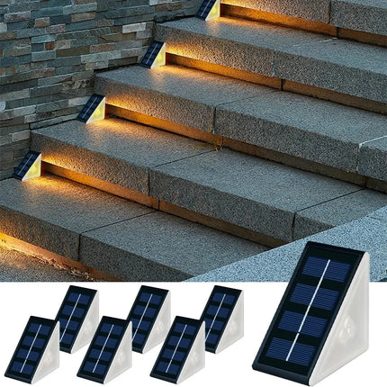 Outdoor Solar Step Lights, Warm White & RGB, IP67 Waterproof, Auto On, for Patio, Yard, Driveway, Porch Decoration by zapcart