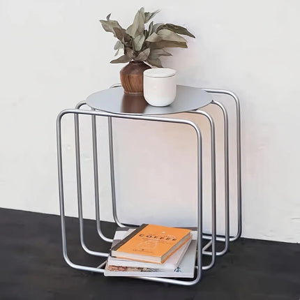 1pc of minimalist home iron art table/tea table, sofa side shelf/bookcase/coffee table, office decorative accessory by zapcart