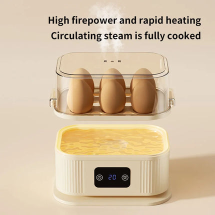 TINSOL 200W Smart Electric Egg Boiler Kitchen Breakfast Machine 200W high-power steamer 6-egg capacity With timer function by zapcart