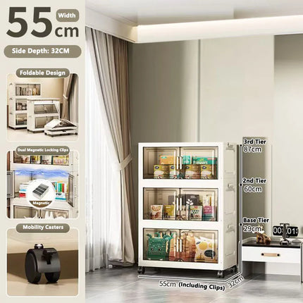 Foldable Multi-Layer Plastic Baby Wardrobe No-Install Clothing Storage Cabinet for Home Living Room Bedroom Portable Storage Box by zapcart