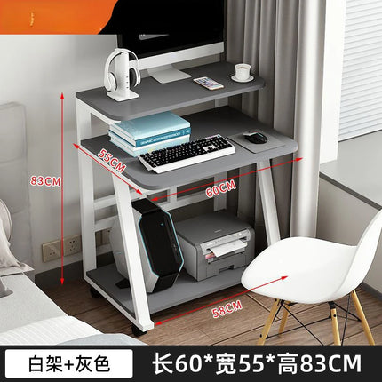Mini Computer Desk Modern Minimalist Desktop Small Household Simple Movable Double-layer Study Gaming Laptop Stand Desk by zapcart