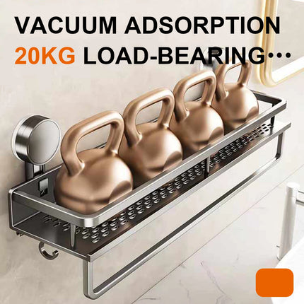Suction Cup Bathroom Rack Bathroom Shelf Toilet Space Aluminum No Drill Hanging Rack Bathroom Organizer Hang On the Wall by zapcart