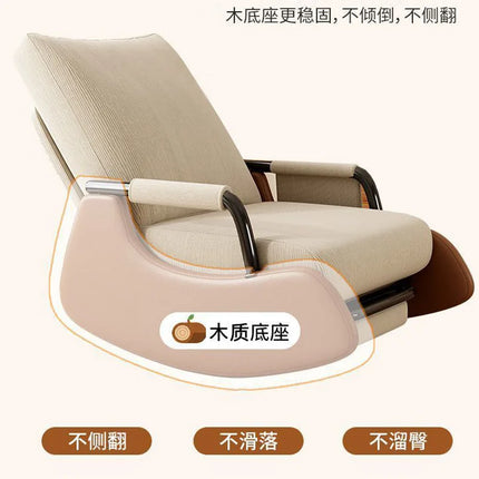 Rocking Chair Household Reclining And Sleeping Lazy Sofa Balcony Adult Leisure Living Room Single Lunch Break Adjustable Recline by zapcart
