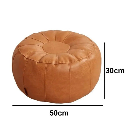 PU Leather Unstuffed Storage Leg Bench Need to Fill Clothes Large Capacity Storage Pouf Round Nordic Sofa Footstool Living Room by zapcart