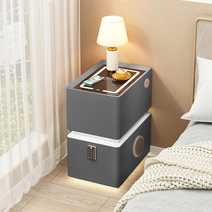 Wireless Charging Smart Bedside Table Modern Solid Wood Drawer Cabinet Floating Narrow Nightstand Minimalist Bedside Storage by zapcart
