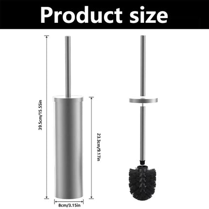 Toilet Brush and Holder Set Black Long Handle Toilet Bowl Cleaners Brush for Bathroom Storage and Organization by zapcart