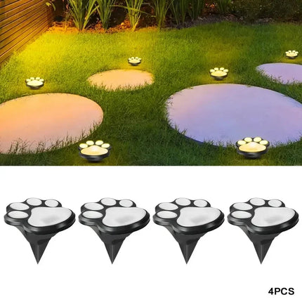 Solar Paw Print Lights, Outdoor Path Lights for Cats And Dogs, LED Street Lights, Yards, Gardens, Pathways, Lawns Solar Lights by zapcart