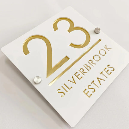 Personalized House Sign With Nails Custom Door Sign Outdoor 3D Cut Acrylic House Number Outdoor Family Door Name Sign street by zapcart