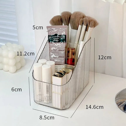 High Quality Plastic Makeup Organizer Transparent Lightweight Versatile Storage Box 3/4-Slot Washable Vanity Case by zapcart