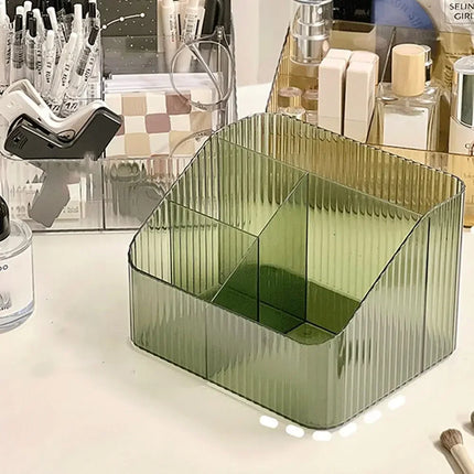 High Quality Plastic Makeup Organizer Transparent Lightweight Versatile Storage Box 3/4-Slot Washable Vanity Case by zapcart