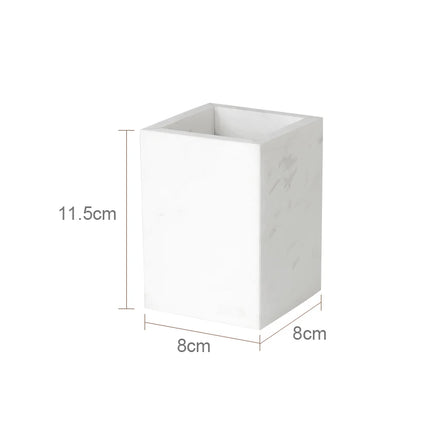 Volakos White Natural Marble Bathroom Set Soap Dispenser Soap Dish Toilet Brush Tissue Box Tray Bathroom Accessories by zapcart