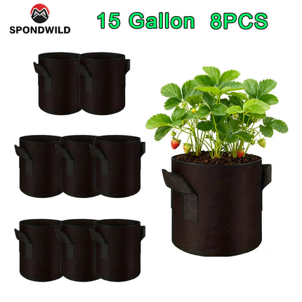 SPONDWILD 30 Pcs 15 Gallon Tomatoes / Potatoes Grow Bags Thickened Non-Woven Fabric Garden Greenhouse Pot Vegetable Growing Bags by zapcart