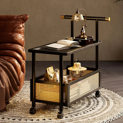 Movable side tables, sofa side tables, retro-style coffee tables, storage racks with wheels, handcarts, living room tea tables by zapcart