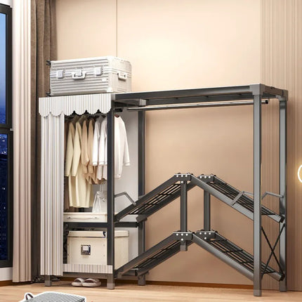 Personal Simple Folding Wardrobe for Small Apartments Rent House Bedroom Clothing Foldable Storage Rack Compact Organizer by zapcart