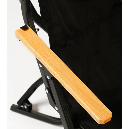 Outdoor Folding Chair Portable Relaxing Aluminum Alloy Backrest Wooden Arm Fishing Beach Travel Garden Patio Camping Chair by zapcart
