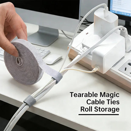 1/3/5PCS Cable Organizer tape for office Cable Management Wire Winder Tape Mouse Cord Management Ties Suitable for home office by zapcart