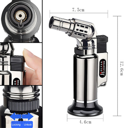 Metal Windproof Gas Lighter Adjustable Flame Welding Torch For Men by zapcart