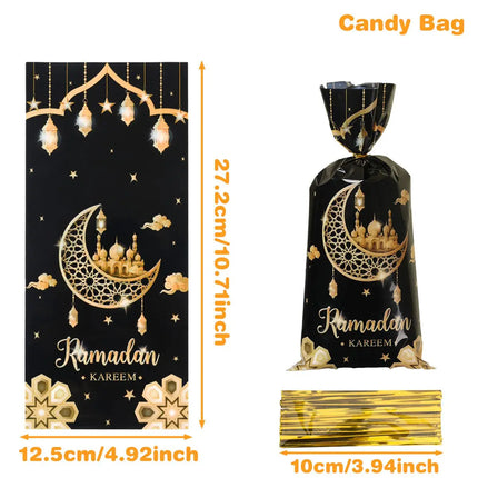 Eid Mubarak Gift Cookie Bags With Straps for Ramadan Decor by zapcart
