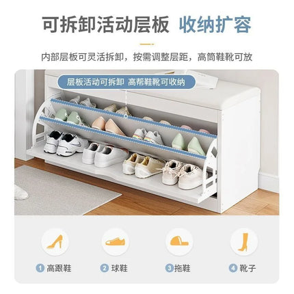 Tipping bucket shoe change stool household door shoe cabinet can sit integrated locker entry shoe stool simple shoe rack storage by zapcart