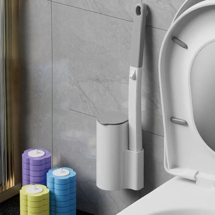 Upgrade Disposable Head Toilet Brush Set with Long Handle, Hygienic Replacement Cleaning Kit for Home Bathroom & WC Accessories by zapcart