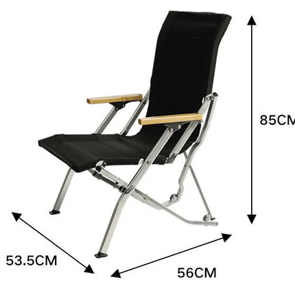 Outdoor Folding Chair Portable Relaxing Aluminum Alloy Backrest Wooden Arm Fishing Beach Travel Garden Patio Camping Chair by zapcart