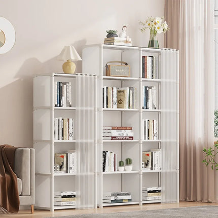 Simple Bookshelf Floor Standing Storage Rack Multi-layer Storage Cabinet Dust-proof Bookshelf Children's Clothing Storage Rack by zapcart