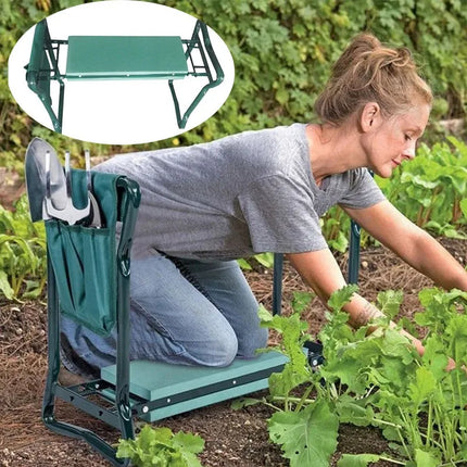 2 in 1 Garden Kneeler and Seat, Folding Garden Seat W/EVA Foam Kneeling Pad Removable Tools Pouch for Women Men Seniors by zapcart