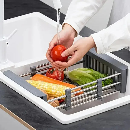 Expandable Stainless Steel Sink Drain Basket Space Saving Organizer For Homes by zapcart