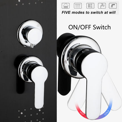 KEMAIDI Shower Panel Bathroom Shower Tower w/ LED Rainfall Waterfall Shower Head Body Massage Jet Shower Tub Spout Shower Column by zapcart