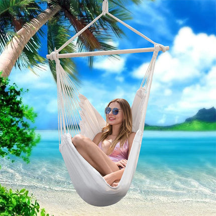Travel Outdoor Home Camping Rope Bed Garden Hanging Chair Garden Fabric Hammock Swings Swing Seat Hammock Chair Hanging Hammock by zapcart