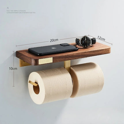Walnut Wood Brushed Gold Bathroom Hardware Set Towel Rack Toilet Paper Holder Towel Bar Robe Hook Shelf Bathroom Accessories by zapcart
